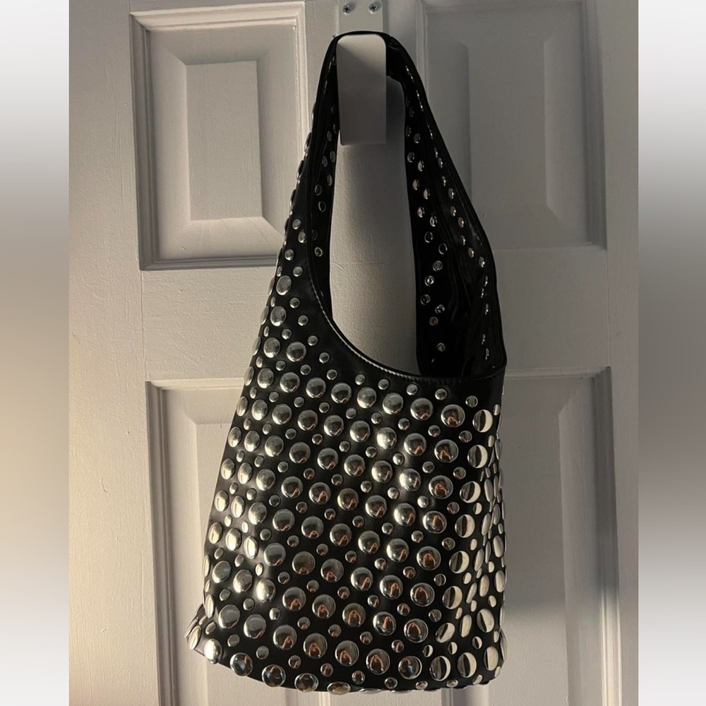 Studded Black Tote Bag